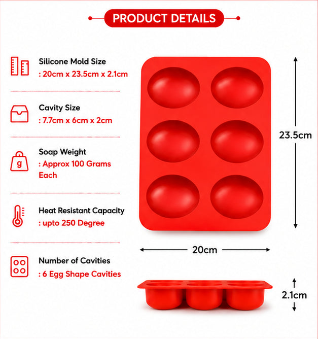Egg Soap Mould (6 Cavity)