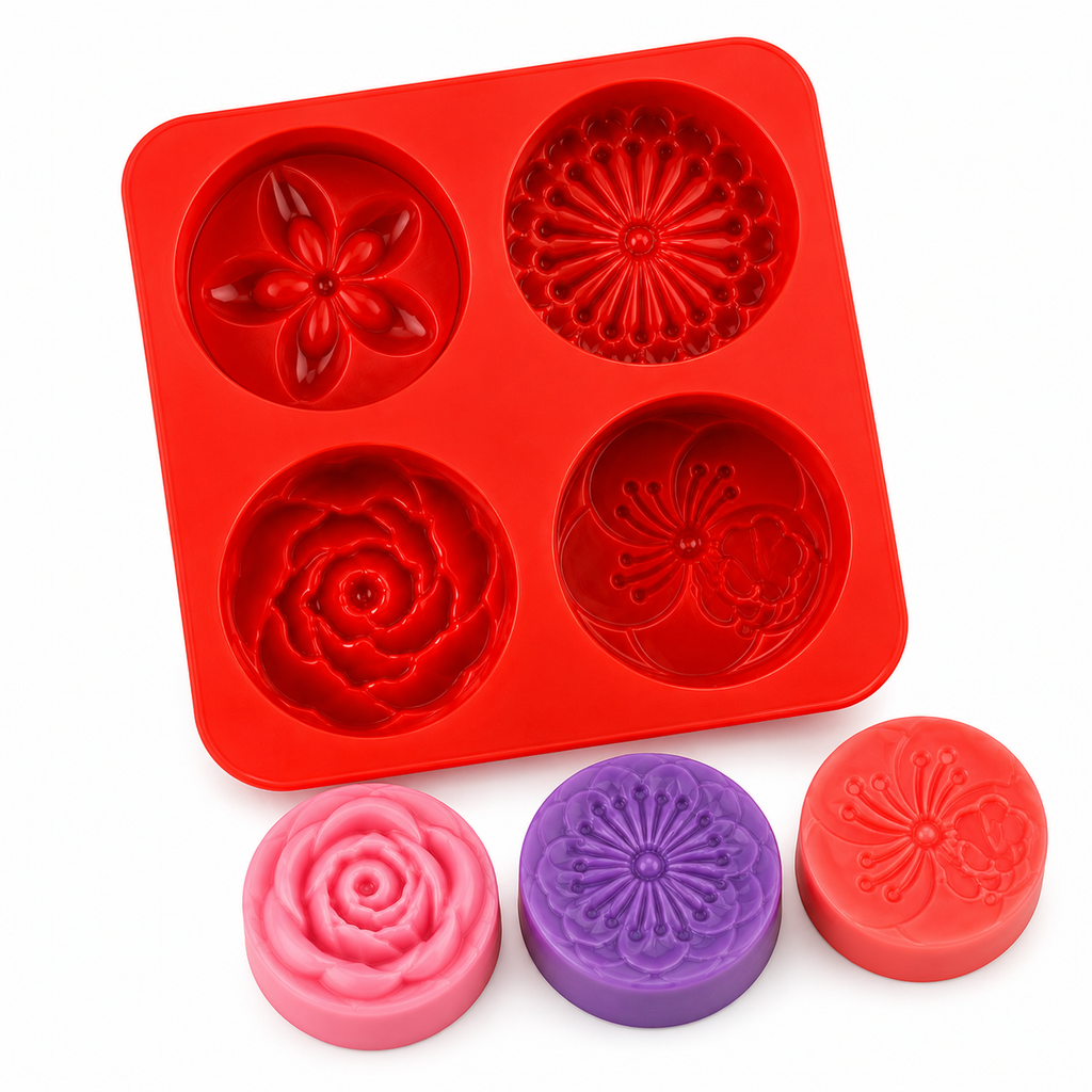 Flower Mix Soap Mould (4 Cavity)