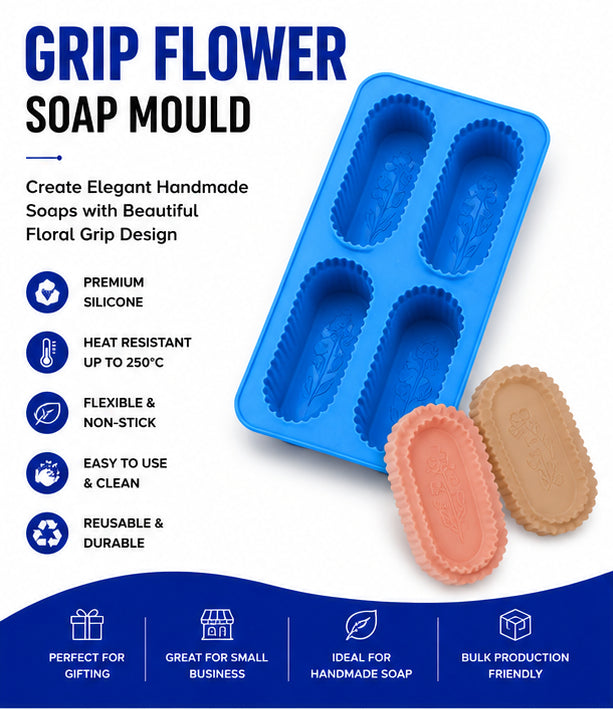 Grip Flower Soap Mould (4 Cavity)