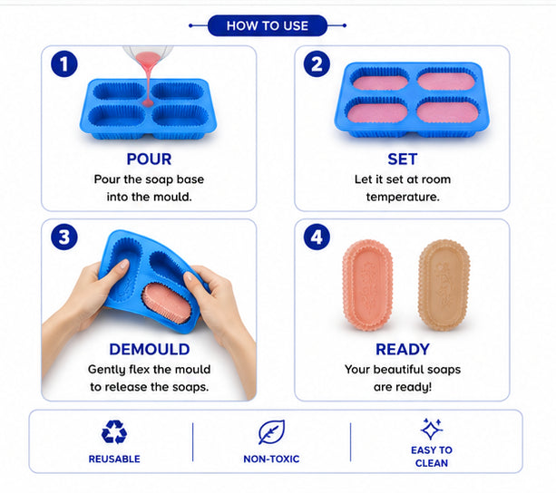 Grip Flower Soap Mould (4 Cavity)
