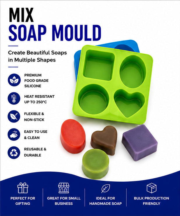 Mix Soap Mould (4 Cavity)
