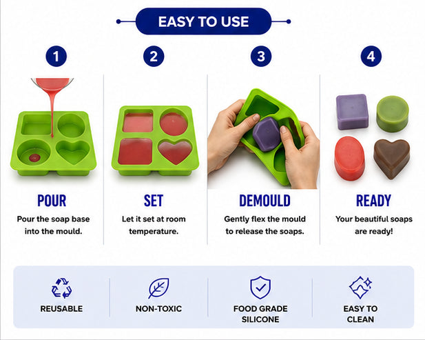 Mix Soap Mould (4 Cavity)