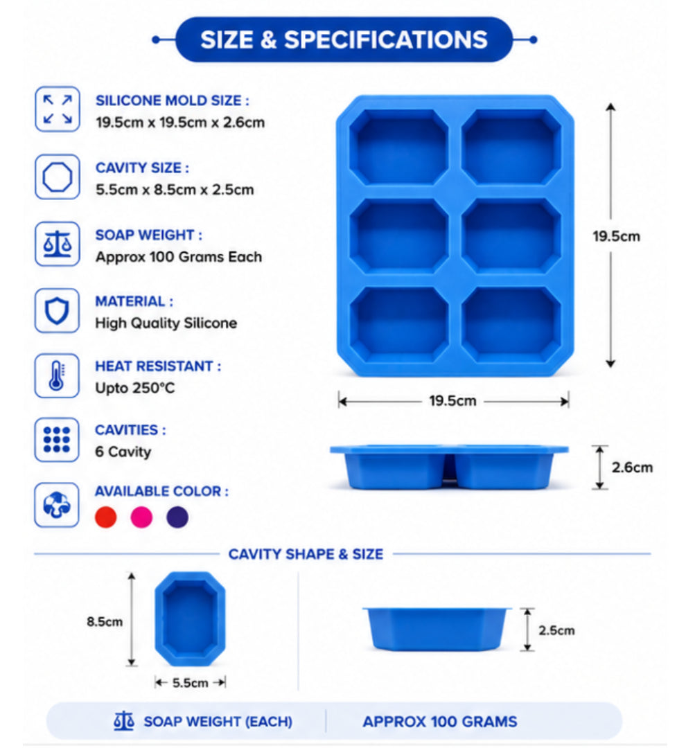 Octangle Soap Mould (6 Cavity)