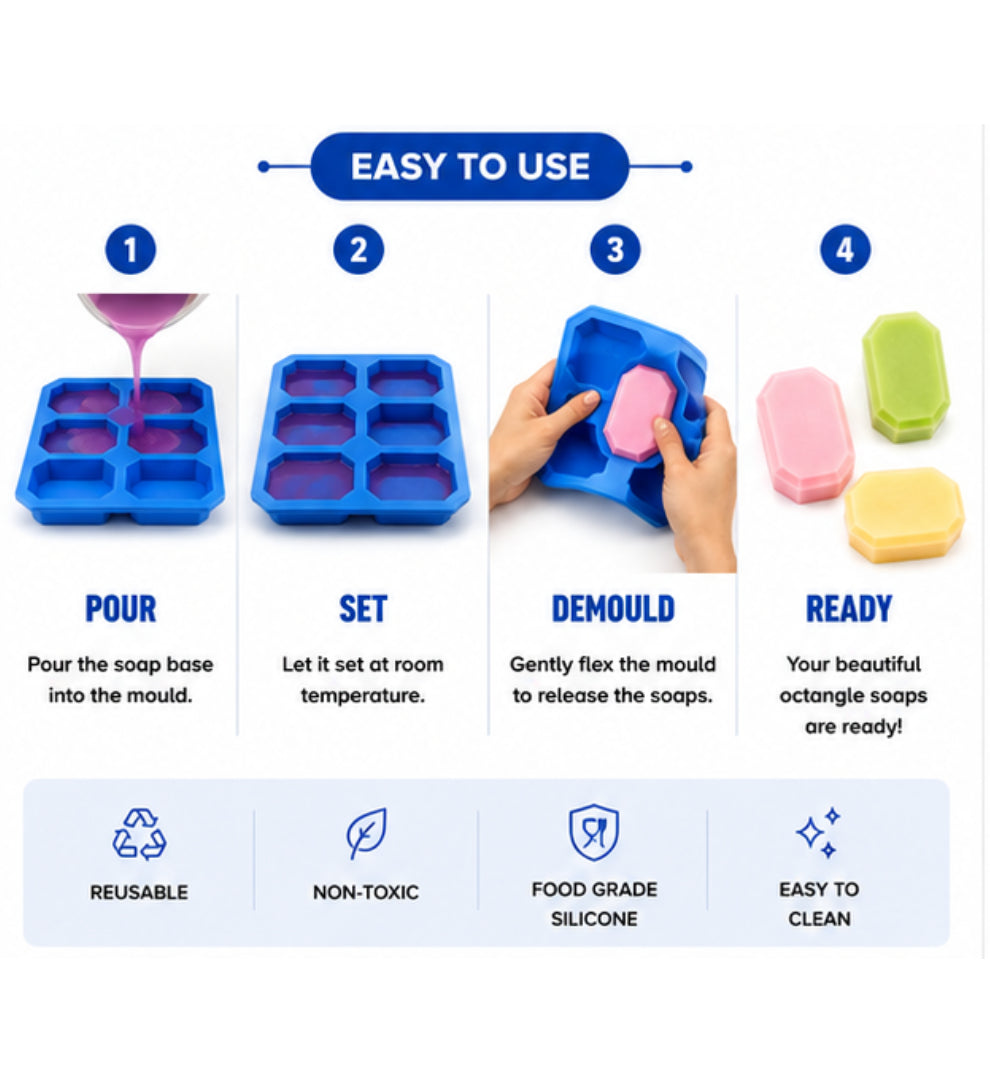 Octangle Soap Mould (6 Cavity)