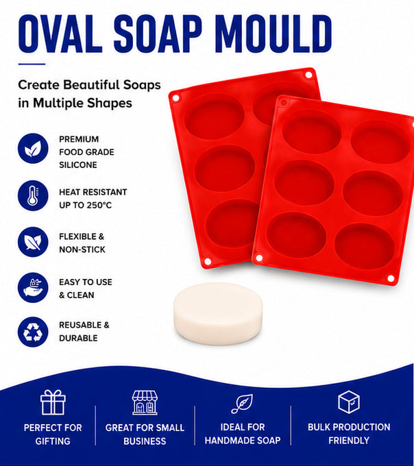 Oval Soap Mould (6 Cavity)