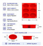 Oval Soap Mould (6 Cavity)