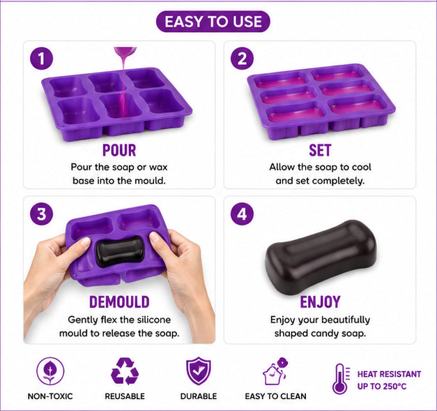 Plain Candy Soap Mould (6 Cavity)