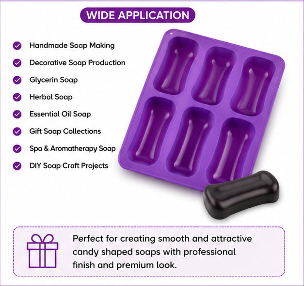 Plain Candy Soap Mould (6 Cavity)