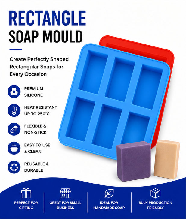 Rectangle Soap Mould (6 Cavity 50g)