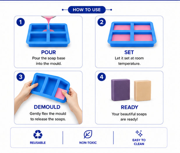 Rectangle Soap Mould (6 Cavity 50g)