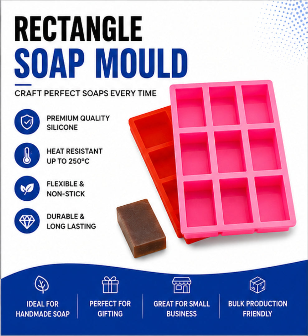 Rectangle Soap Mould (9 Cavity 100g)