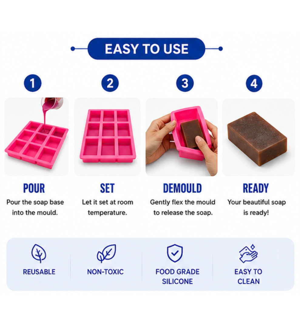 Rectangle Soap Mould (9 Cavity 100g)