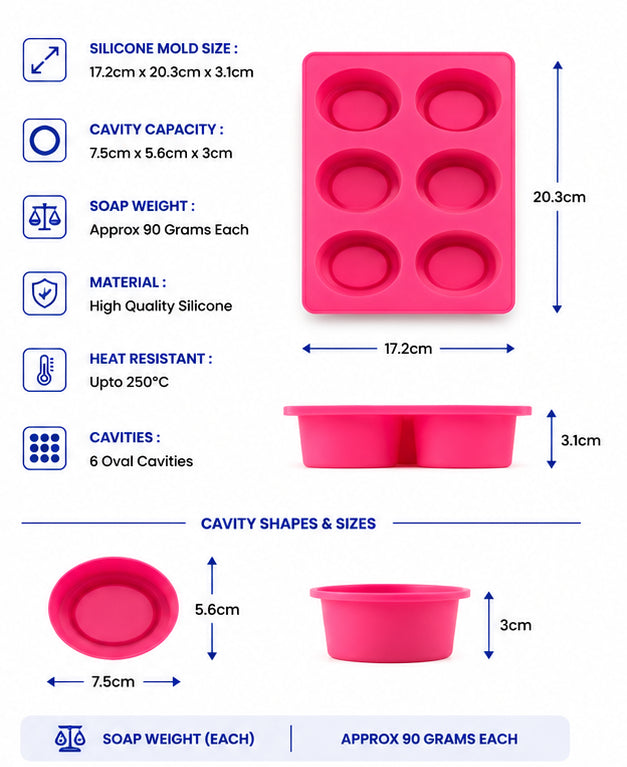 Ring Oval Soap Mould (6 Cavity)