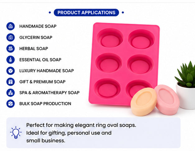 Ring Oval Soap Mould (6 Cavity)