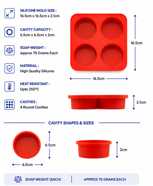 Round Soap Mould (4 Cavity)