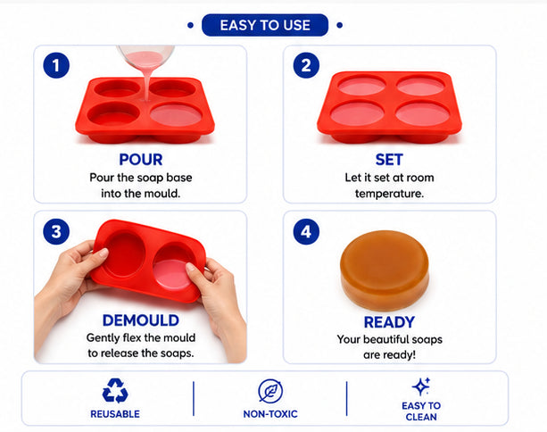 Round Soap Mould (4 Cavity)