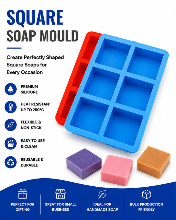 Square Soap Mould (6 Cavity)