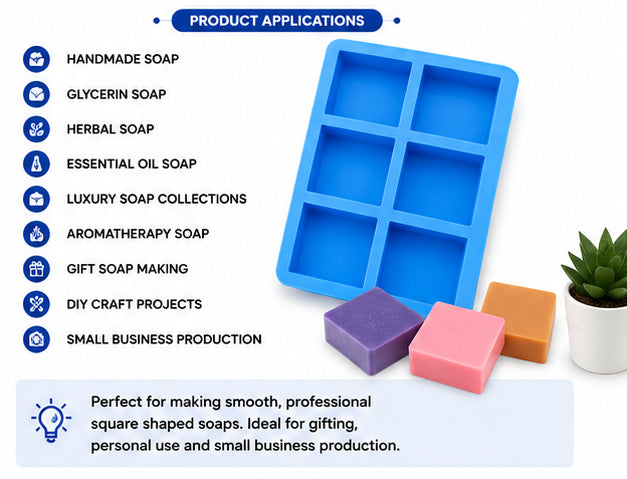 Square Soap Mould (6 Cavity)