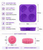 Sunflower Soap Mould (4 Cavity)