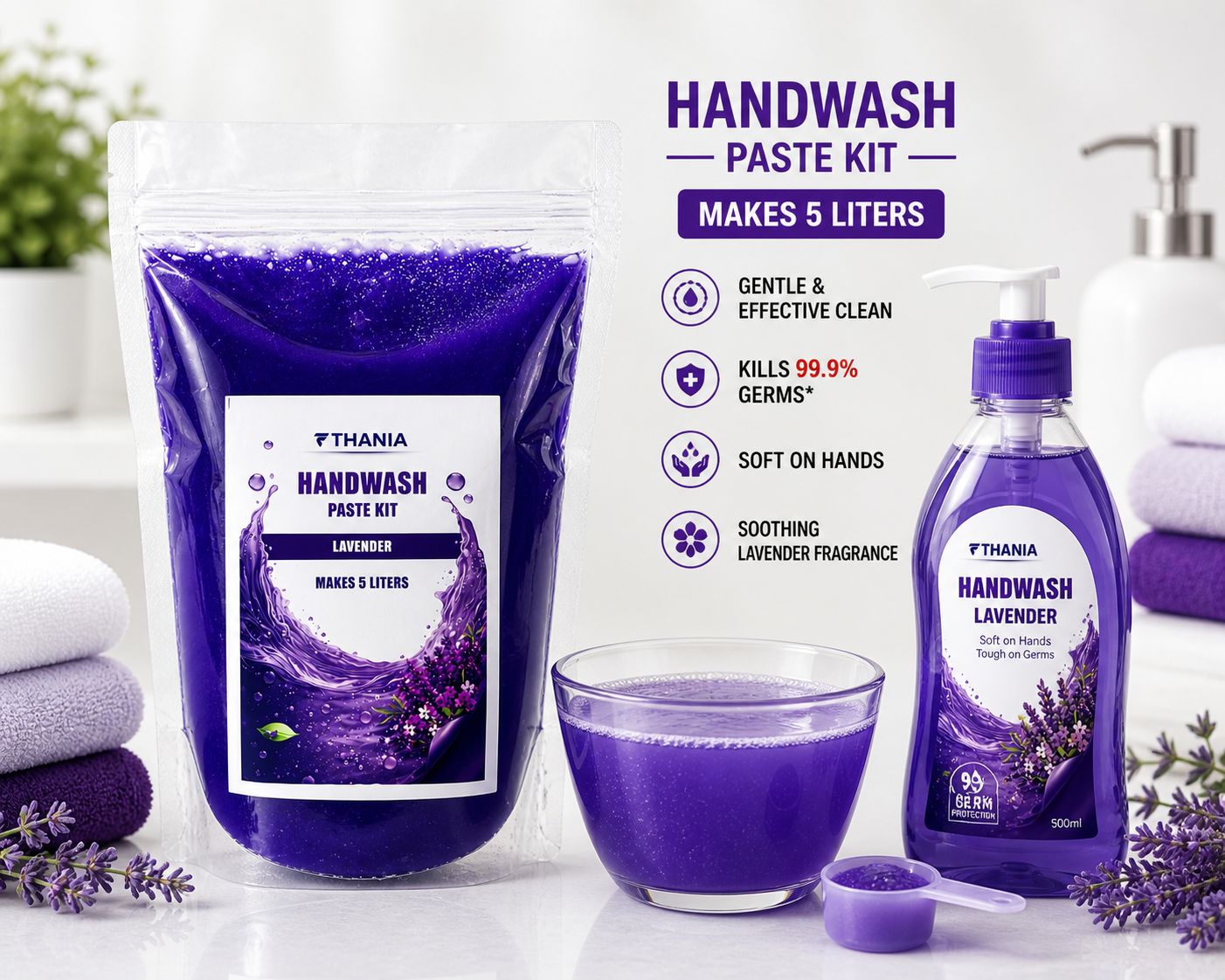 HANDWASH PASTE KIT (LAVANDER) - 5 LITRES