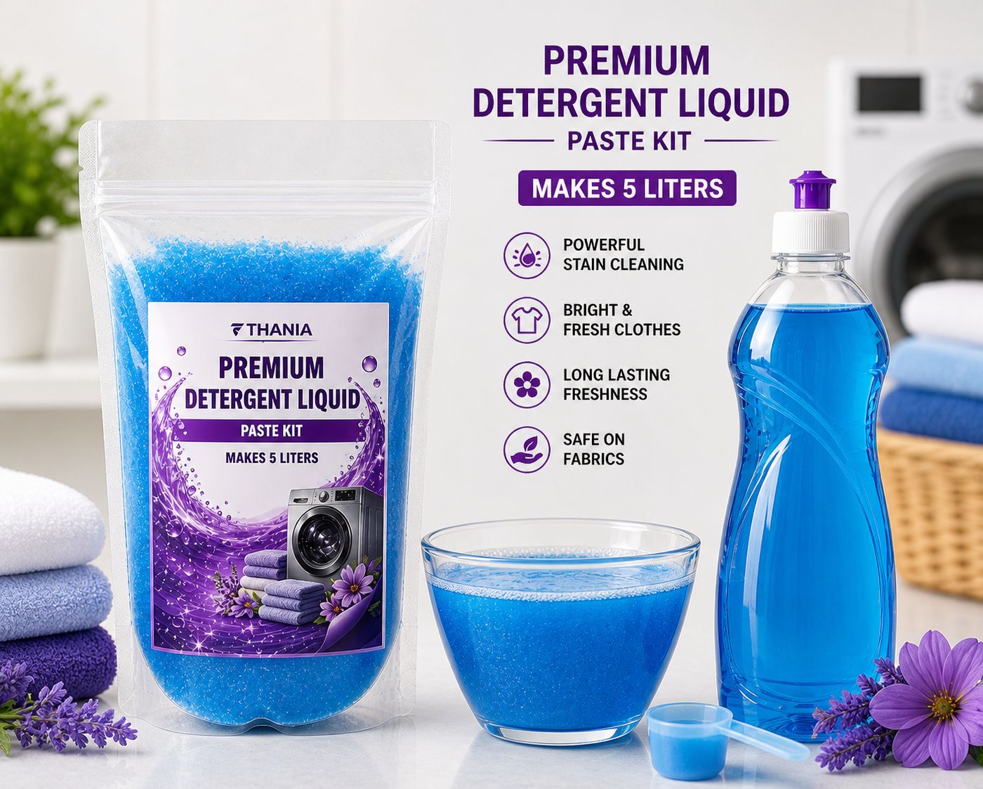 PREMIUM DETERGENT LIQUID PASTE KIT - 5 LITRES