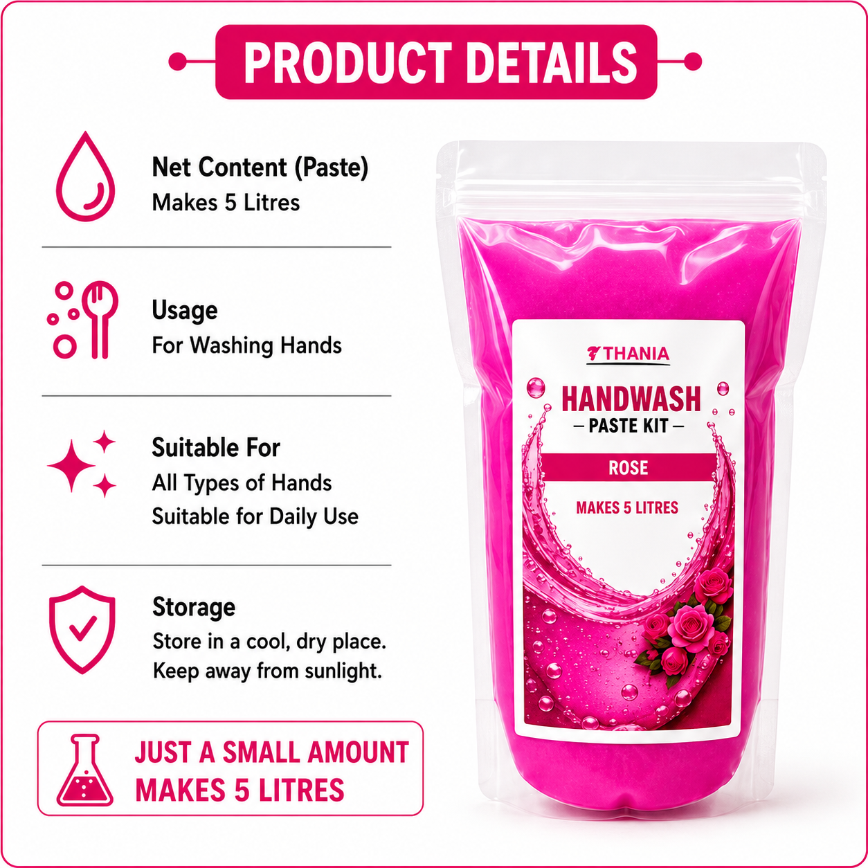 HANDWASH PASTE KIT (ROSE) - 5 LITRES